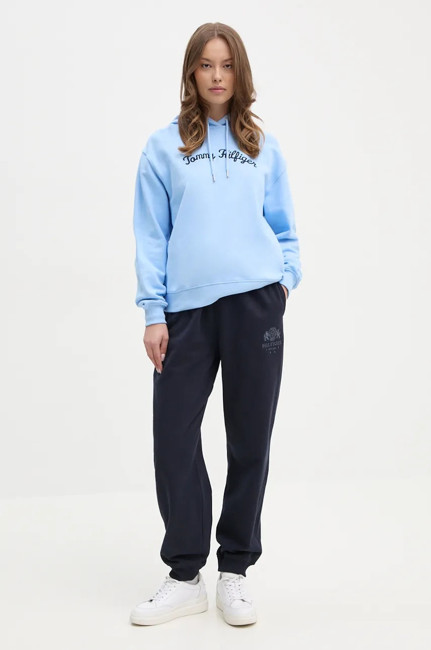 Спортивные штаны Tommy Hilfiger цвет синий с аппликацией WW0WW42884 Спортивные штаны Tommy Hilfiger цвет синий с аппликацией WW0WW42884