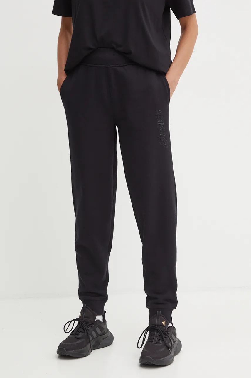 Asics pantaloni femei, culoarea negru, cu imprimeu, 2032C844 Asics pantaloni femei, culoarea negru, cu imprimeu, 2032C844