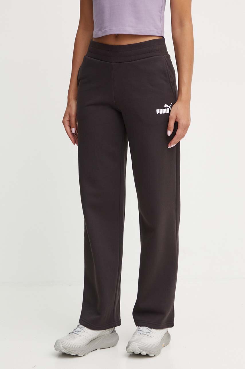 Puma pantaloni de trening culoarea negru, neted, 676093
