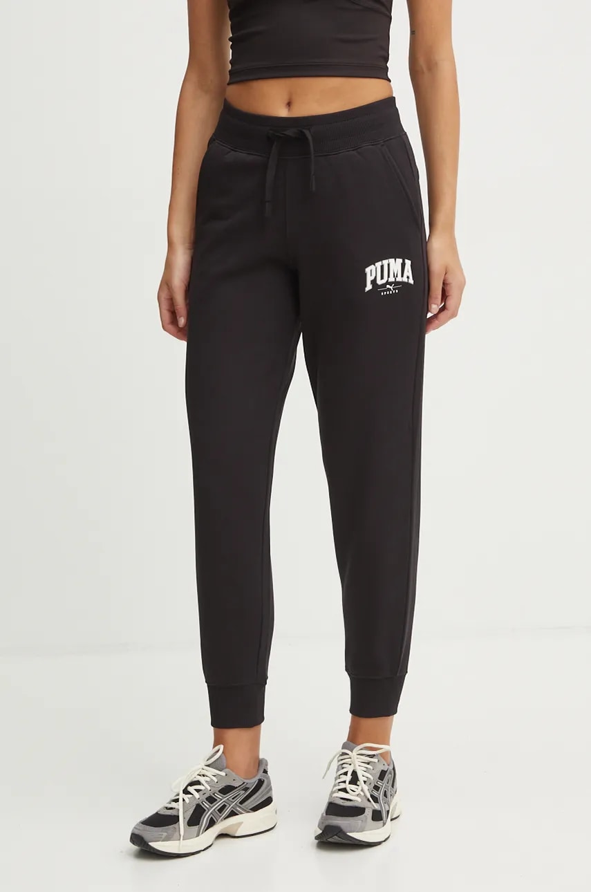 Puma pantaloni de trening culoarea negru, cu imprimeu, 681542