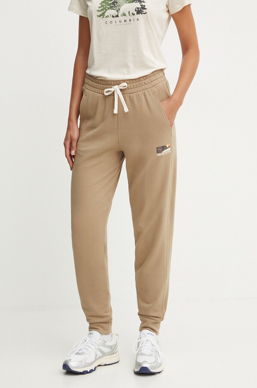 Puma pantaloni de trening culoarea verde, neted, 681932