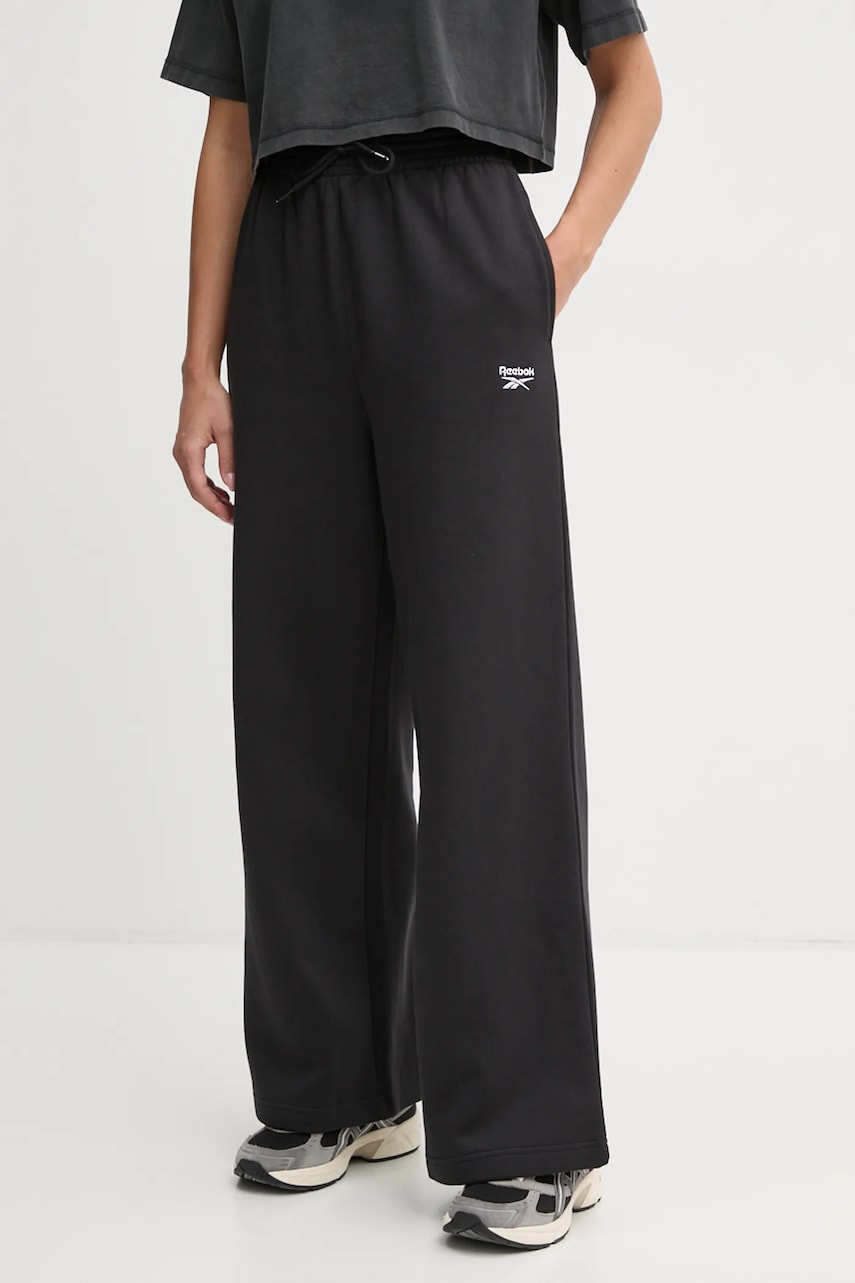Reebok pantaloni de trening IDENTITY culoarea negru, uni, 100208504 Reebok pantaloni de trening IDENTITY culoarea negru, uni, 100208504