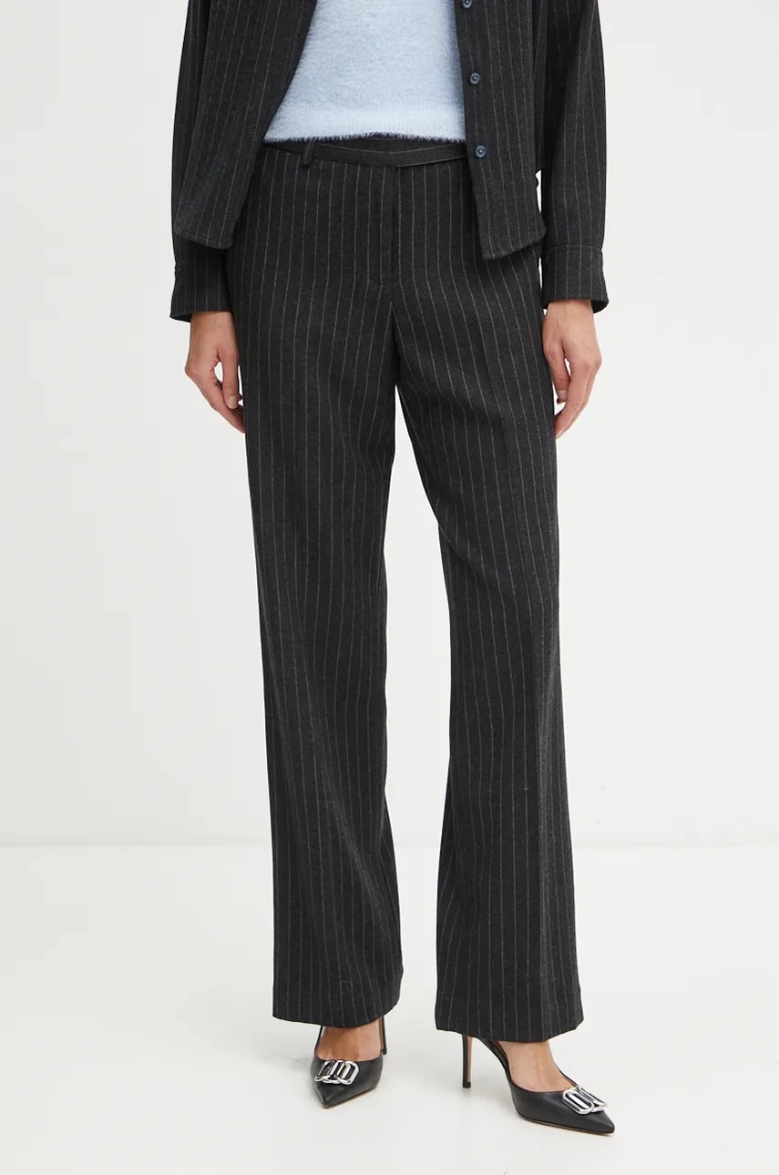 MICHAEL Michael Kors pantaloni de lana drept, high waist, MF43015F2A MICHAEL Michael Kors pantaloni de lana drept, high waist, MF43015F2A