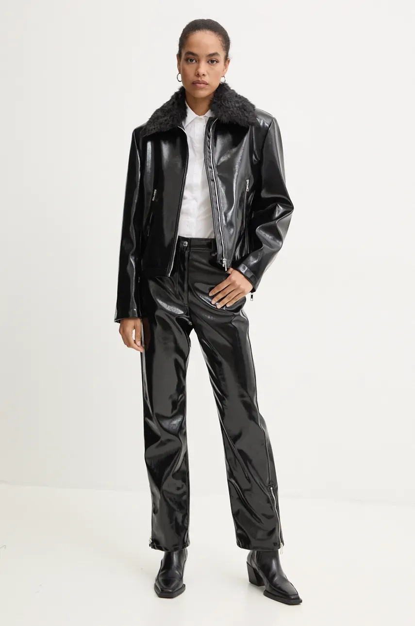 Брюки MSGM женские цвет чёрный прямые высокая посадка 3742MDP08.247800 Брюки MSGM женские цвет чёрный прямые высокая посадка 3742MDP08.247800