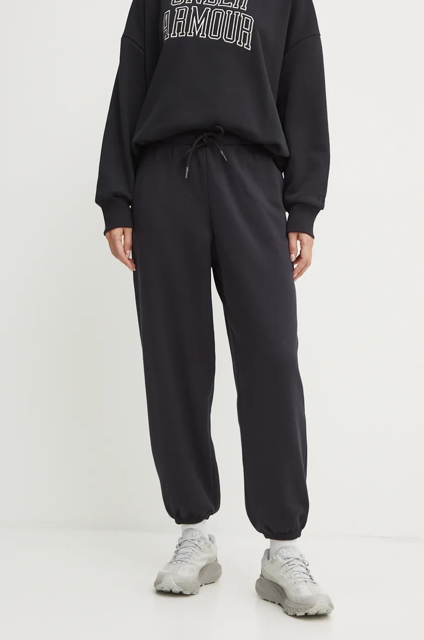 Under Armour pantaloni de trening Icon Fleece culoarea negru, neted, 1386503 Under Armour pantaloni de trening Icon Fleece culoarea negru, neted, 1386503