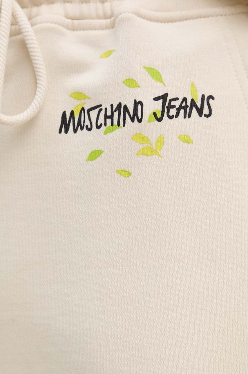 Βαμβακερό παντελόνι Moschino Jeans χρώμα: μπεζ, J0319 8732 φωτογραφία