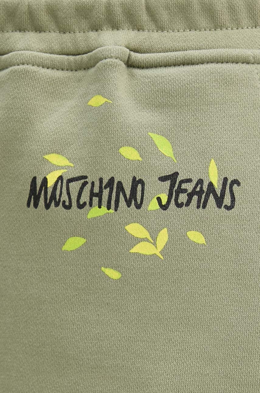 Βαμβακερό παντελόνι Moschino Jeans χρώμα: πράσινο, J0319 8732 φωτογραφία