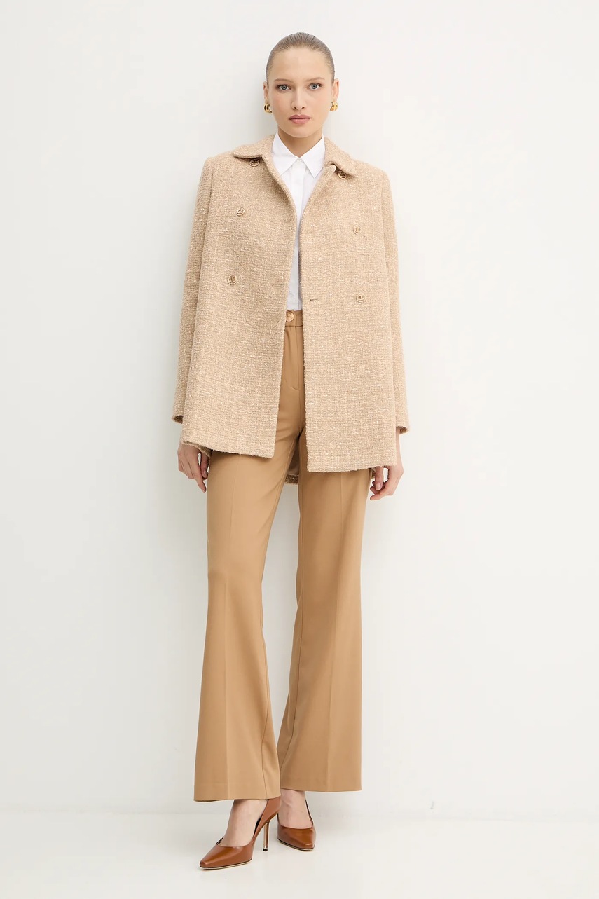 Брюки Morgan PETAL.F цвет бежевый прямые высокая посадка PETAL.F Брюки Morgan PETAL.F цвет бежевый прямые высокая посадка PETAL.F