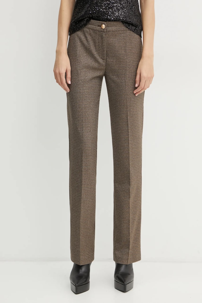 Morgan pantaloni PONNI.F femei, drept, high waist, PONNI.F
