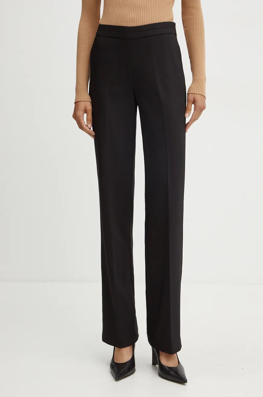 Morgan pantaloni PBEKA.F femei, culoarea negru, drept, medium waist, PBEKA.F Morgan pantaloni PBEKA.F femei, culoarea negru, drept, medium waist, PBEKA.F