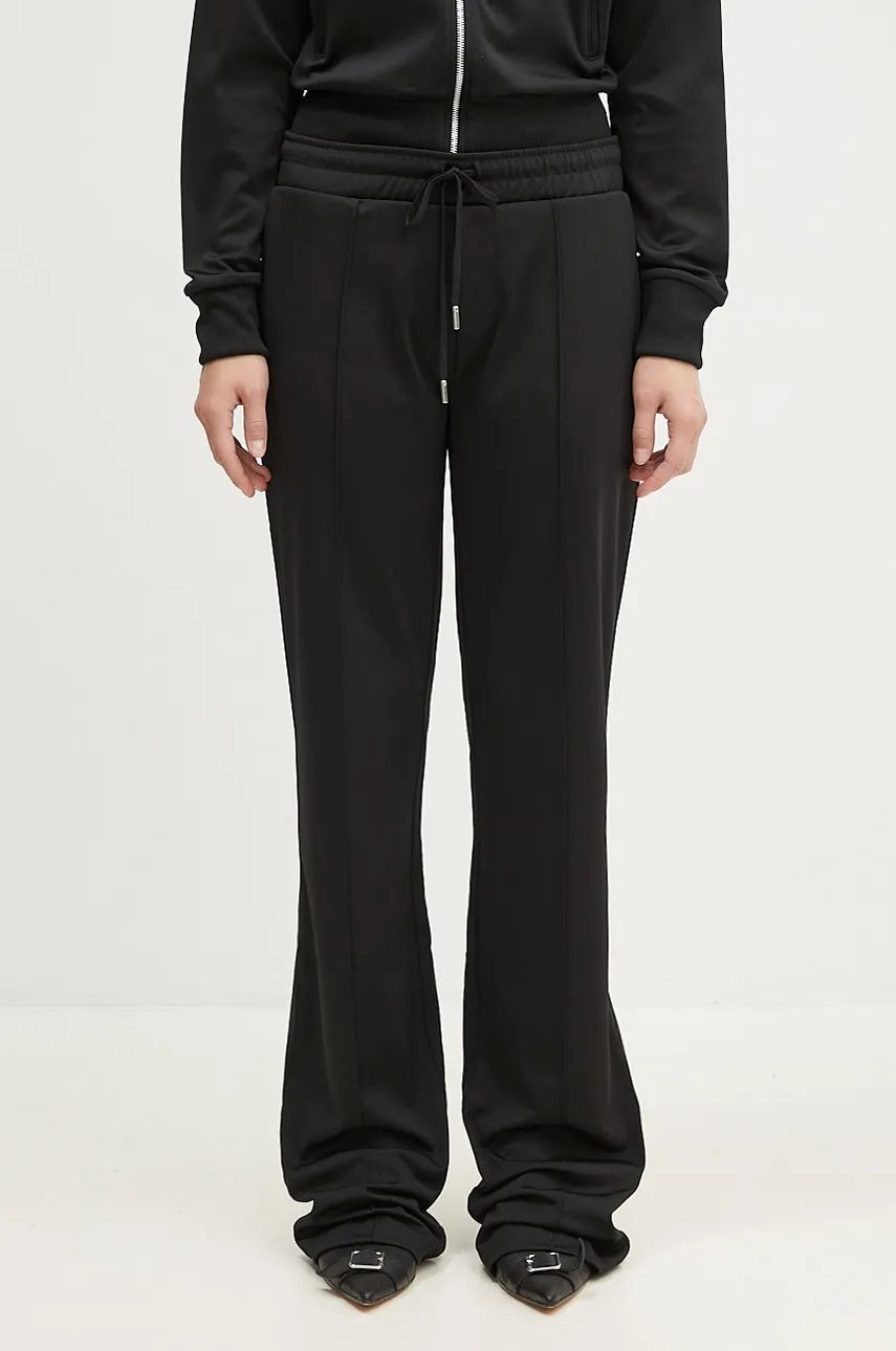 Coperni pantaloni Tracksuit Trousers femei, culoarea negru, drept, high waist, COPJS83567