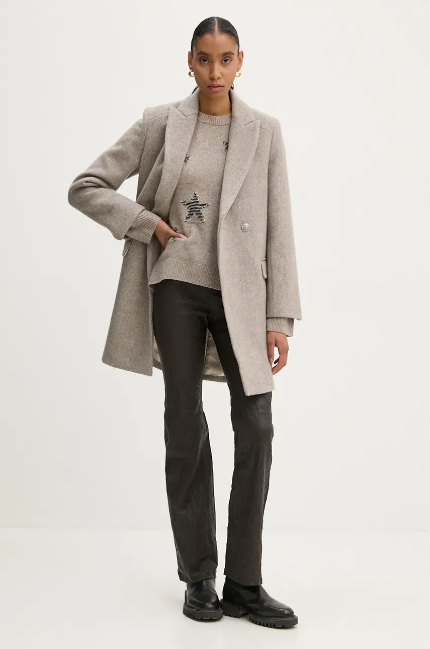 Кожаные брюки ZADIG&VOLTAIRE женские цвет коричневый клёш средняя посадка RWPA00073 Кожаные брюки ZADIG&VOLTAIRE женские цвет коричневый клёш средняя посадка RWPA00073