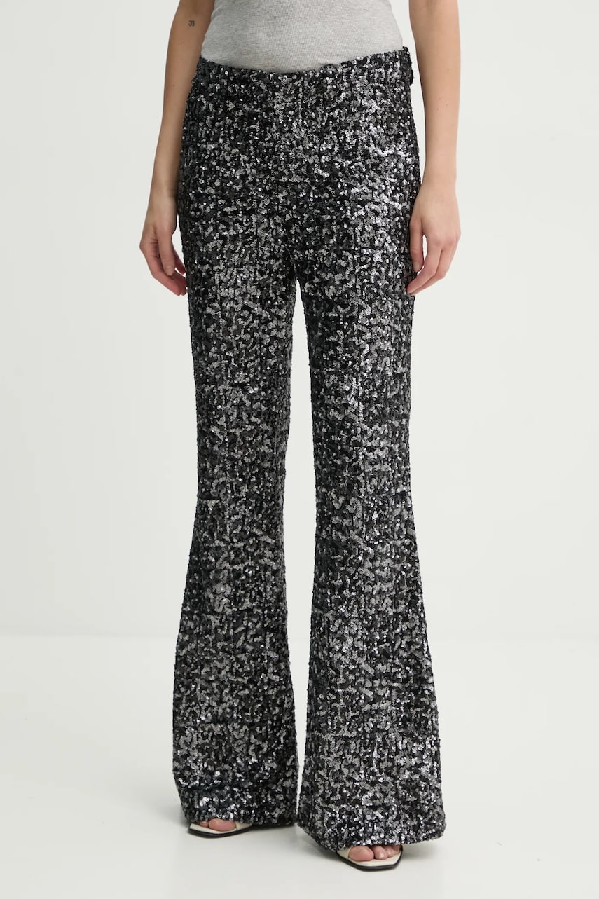 ZADIG&VOLTAIRE pantaloni femei, culoarea negru, evazati, high waist, WWPA00808