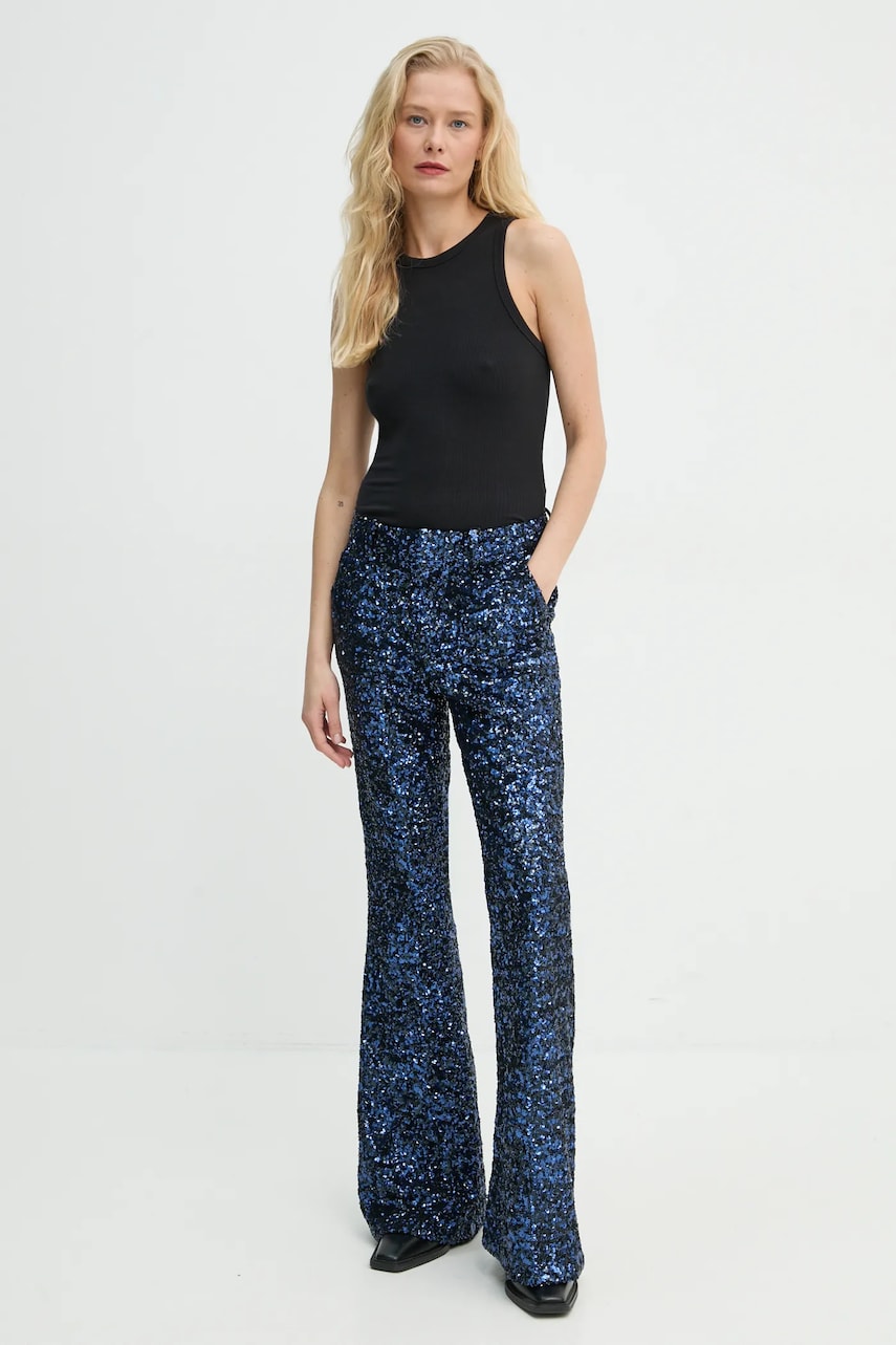 ZADIG&VOLTAIRE pantaloni femei, culoarea negru, evazati, high waist, WWPA00808 ZADIG&VOLTAIRE pantaloni femei, culoarea negru, evazati, high waist, WWPA00808