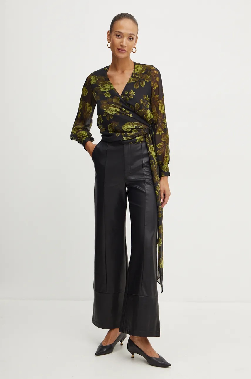 Брюки Bardot MARLOWE женские цвет чёрный прямые высокая посадка 58936PB