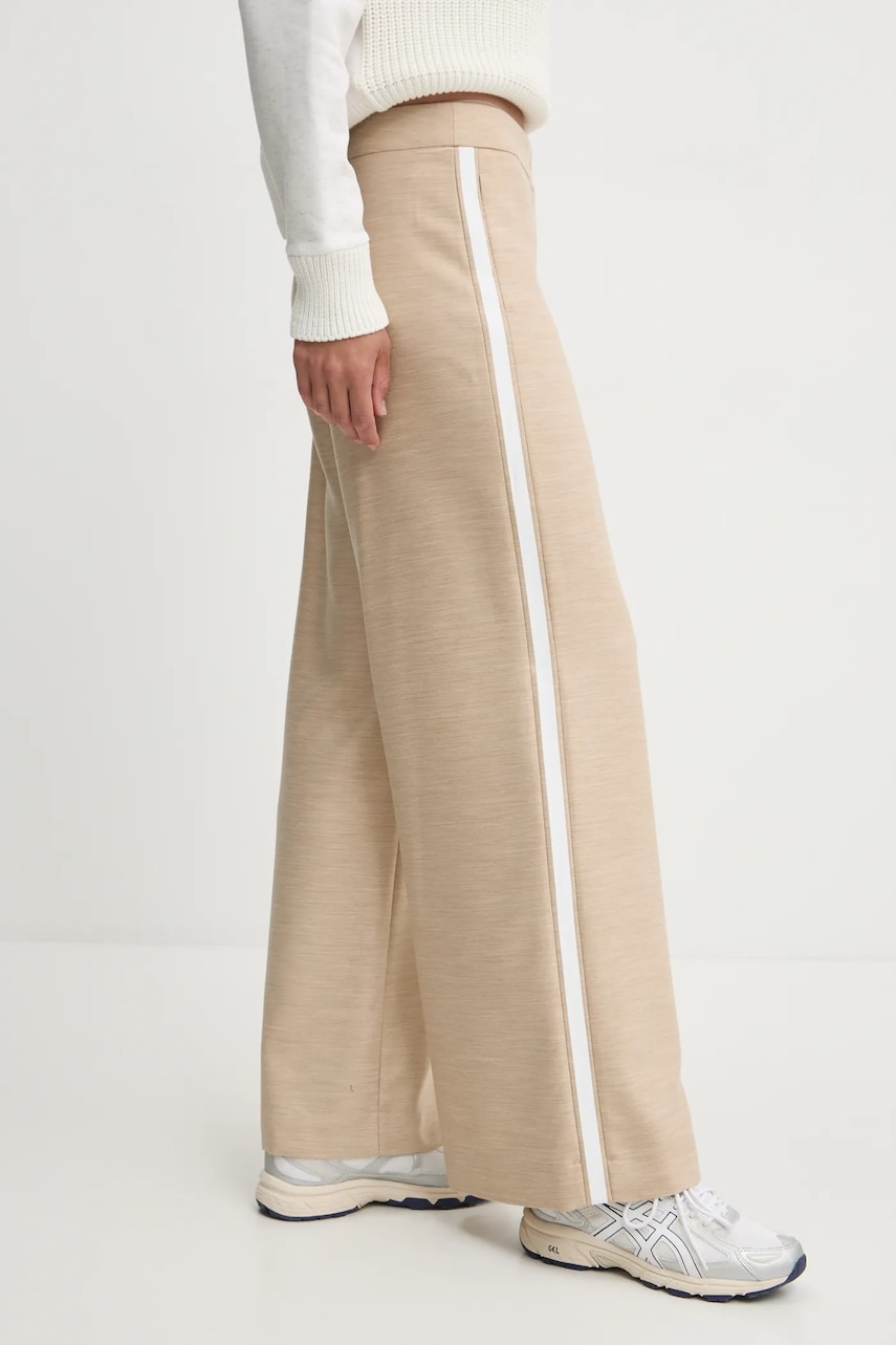 Sportalm pantaloni femei, culoarea bej, lat, high waist, 1816501038 Sportalm pantaloni femei, culoarea bej, lat, high waist, 1816501038