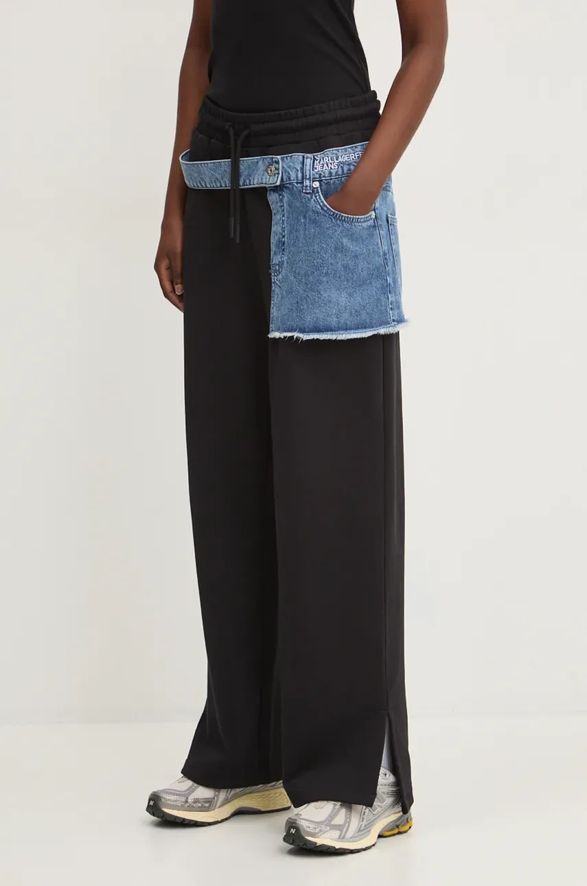 

Спортен панталон Karl Lagerfeld Jeans в черно с изчистен дизайн 246J1002, Черен
