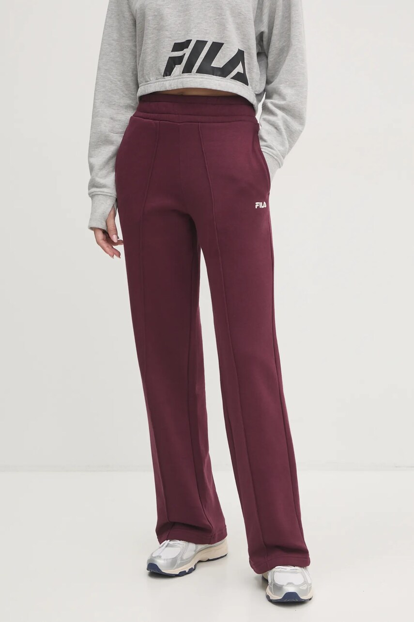 Fila pantaloni de trening Lauka culoarea bordo, neted, FAW0910