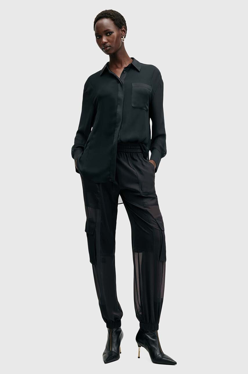 

Панталон AllSaints JODY в черно с кройка тип карго, с висока талия W008TB, Черен