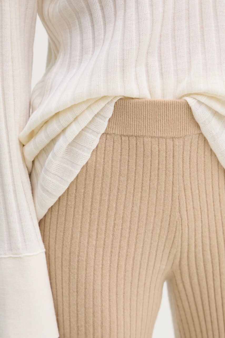 Παντελόνι φόρμας από κασμίρ FROM FUTURE χρώμα: μπεζ, WJO02258 φωτογραφία