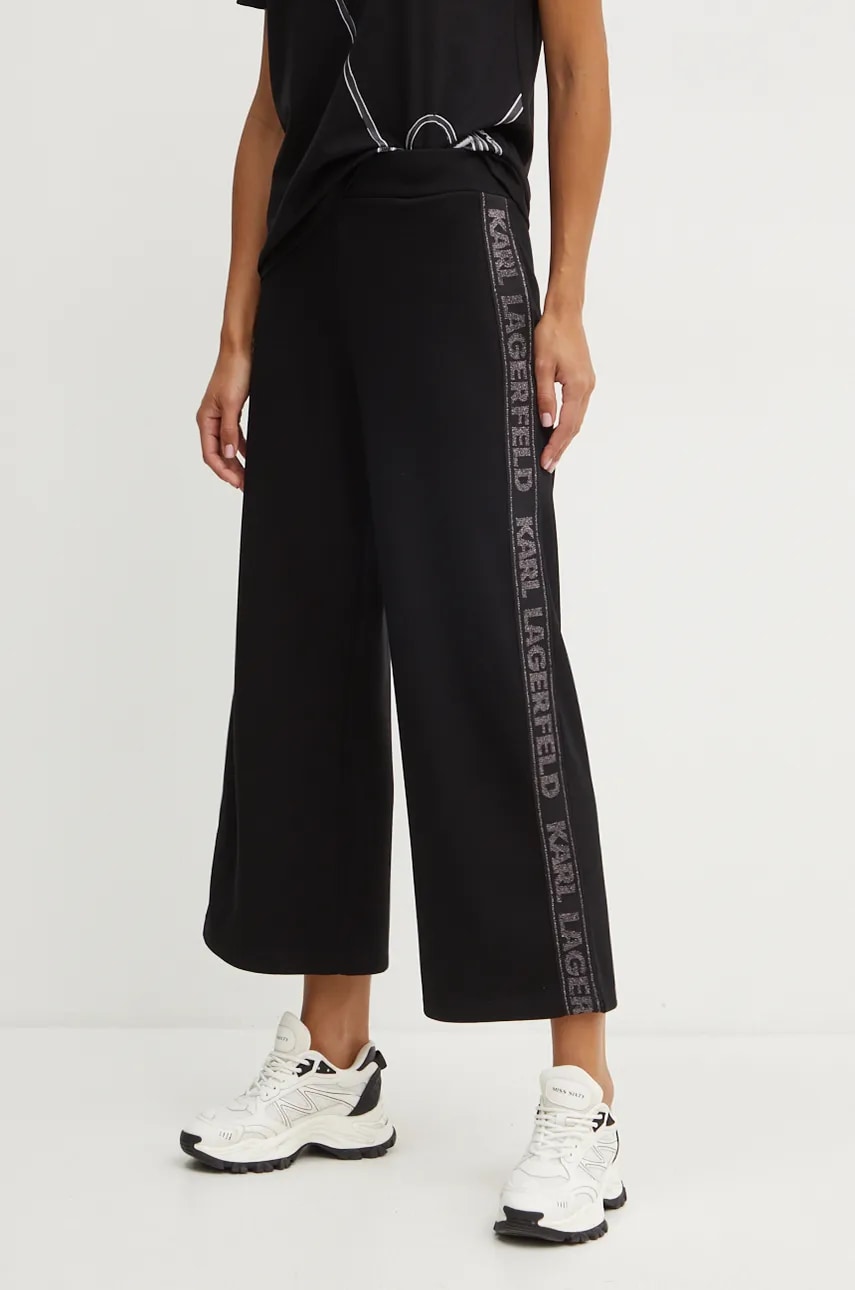 Karl Lagerfeld pantaloni de trening culoarea negru, cu imprimeu, 246W1010