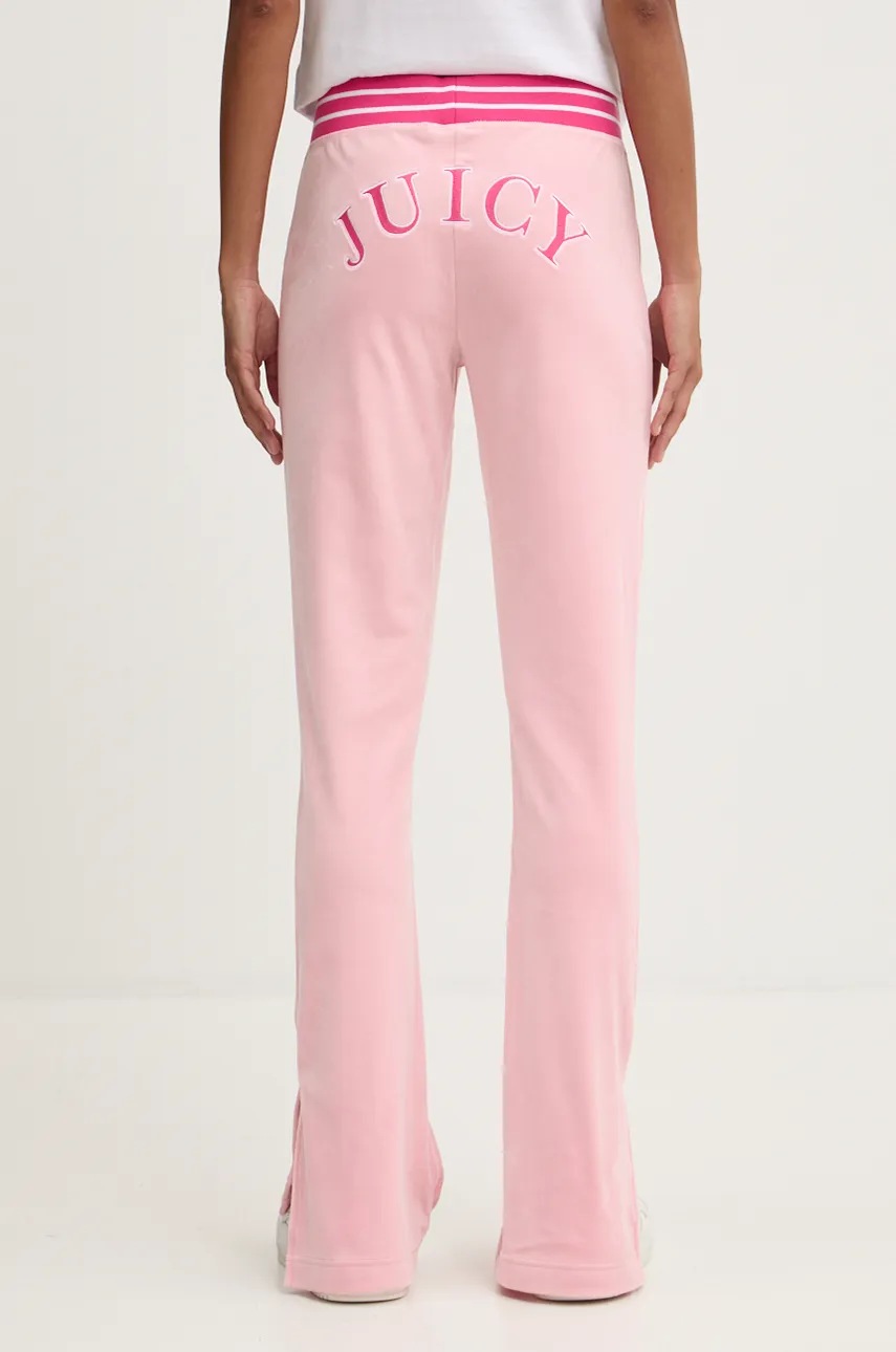Juicy Couture velúr melegítőnadrág KURT TRACK PANT rózsaszín, nyomott mintás, JCSBJ224418 termék 2. képe