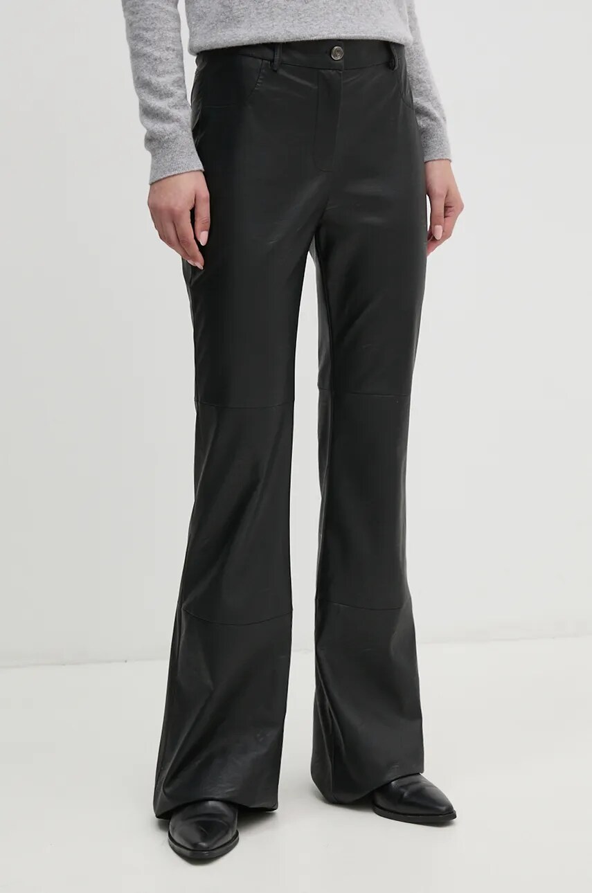 Levně Kalhoty Artigli dámské, černá barva, zvony, high waist, ACPA000229