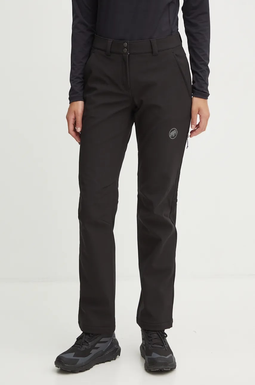 Mammut pantaloni sport Runbold Winter femei, culoarea negru, drept, medium waist, 1021.01390 Mammut pantaloni sport Runbold Winter femei, culoarea negru, drept, medium waist, 1021.01390