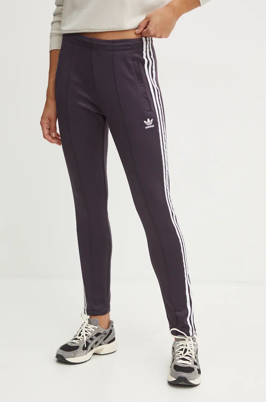 adidas Originals pantaloni de trening culoarea bordo, cu imprimeu, IY2185