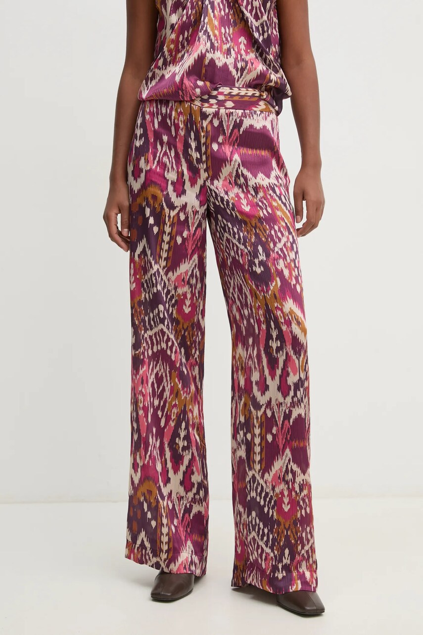 Hoss Intropia pantaloni femei, culoarea violet, lat, high waist, 6548625