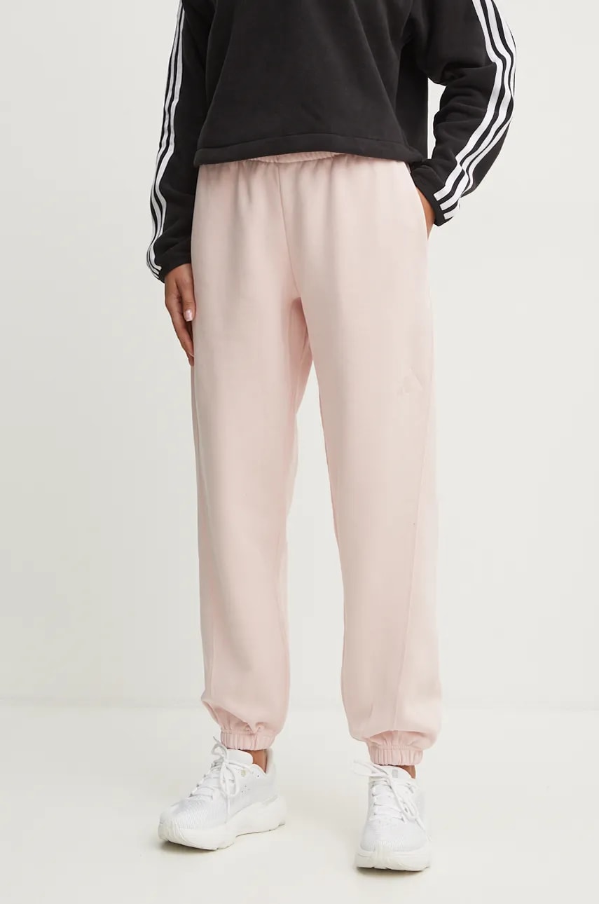 adidas pantaloni All SZN femei, culoarea roz, neted, IY6777 adidas pantaloni All SZN femei, culoarea roz, neted, IY6777