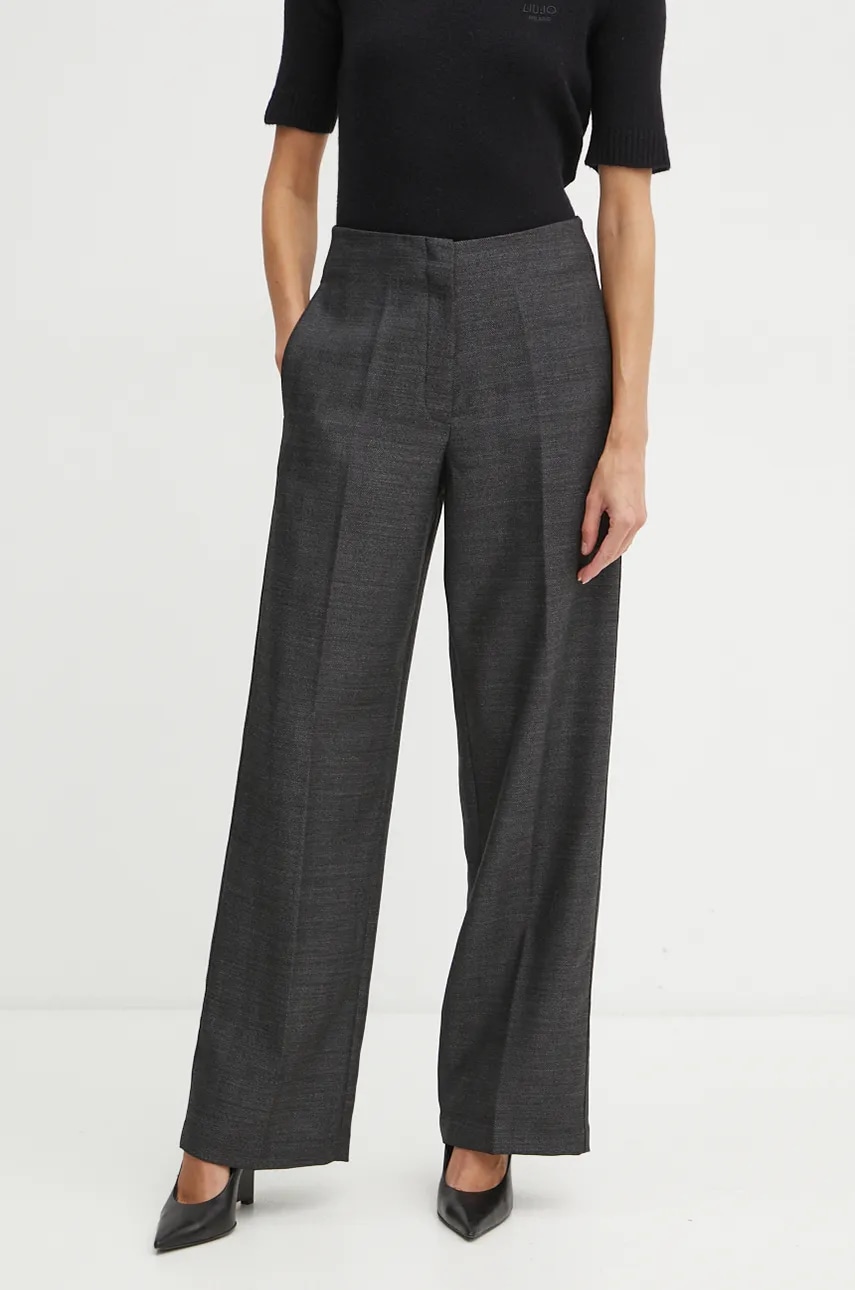 Forte Forte pantaloni de lana culoarea gri, lat, high waist, 13224_my pants Forte Forte pantaloni de lana culoarea gri, lat, high waist, 13224_my pants