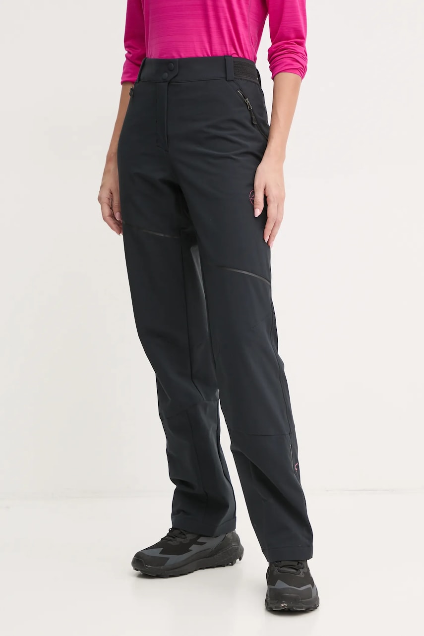 LA Sportiva pantaloni Orizon femei, culoarea negru, drept, high waist, M62999411 LA Sportiva pantaloni Orizon femei, culoarea negru, drept, high waist, M62999411