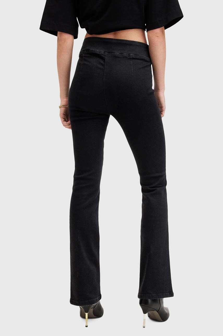 Pamučne hlače AllSaints DANI SIZEME BOOTCUT boja: crna, trapez, visoki struk, W043EB