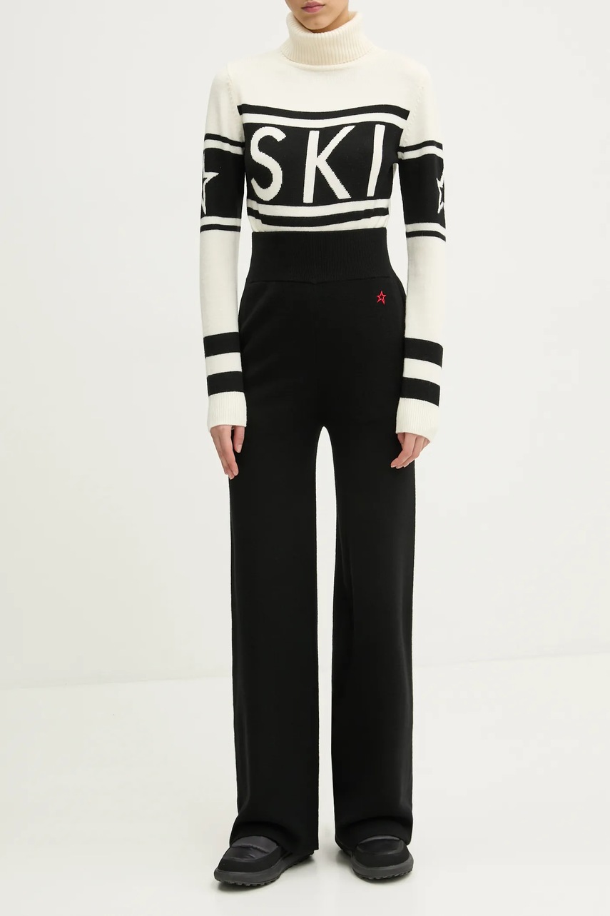 Perfect Moment pantaloni Chalet femei, culoarea negru, lat, high waist, W3001113