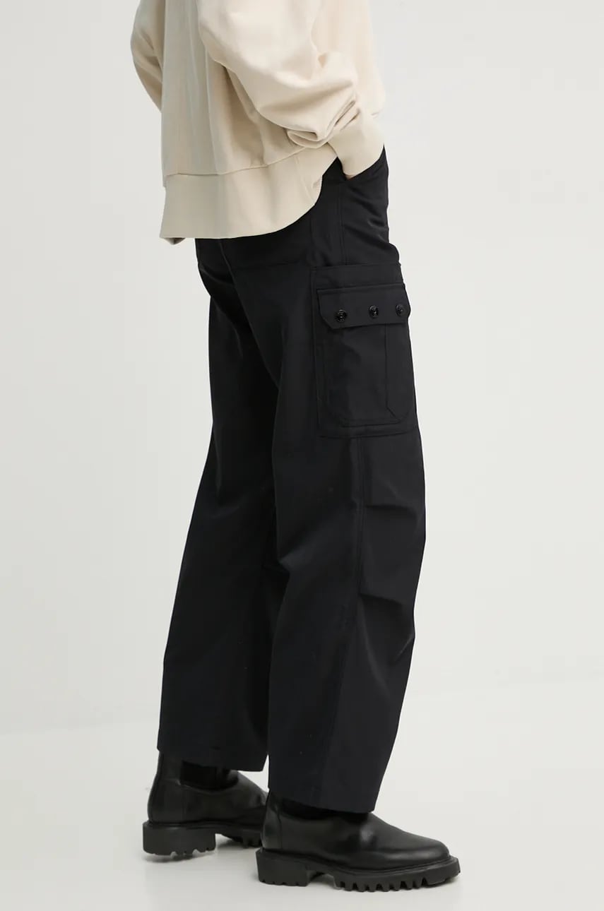 G-Star Raw pantaloni femei, culoarea negru, lat, high waist, D25254-D517 G-Star Raw pantaloni femei, culoarea negru, lat, high waist, D25254-D517