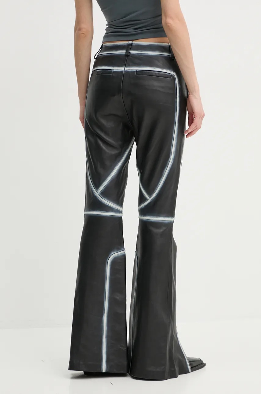 Δερμάτινο παντελόνι Stand Studio Moto Trousers Detailed χρώμα: μαύρο, 62287-7030 φωτογραφία