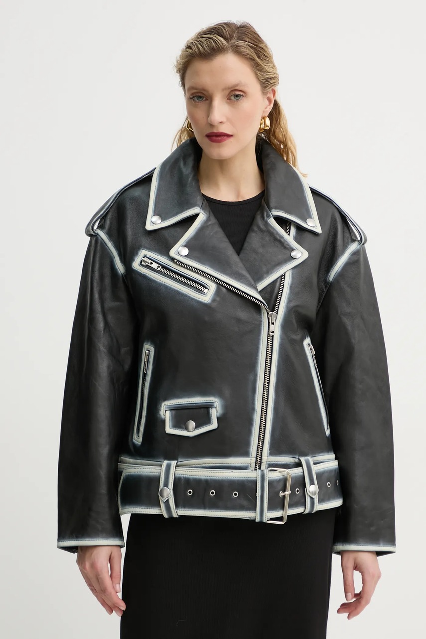 Δερμάτινο μπουφάν Stand Studio Irene Jacket χρώμα: μαύρο, 62272-7030 φωτογραφία