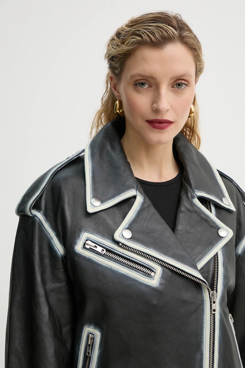 Δερμάτινο μπουφάν Stand Studio Irene Jacket χρώμα: μαύρο, 62272-7030 φωτογραφία