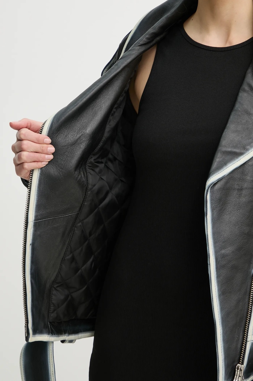 Δερμάτινο μπουφάν Stand Studio Irene Jacket χρώμα: μαύρο, 62272-7030 φωτογραφία