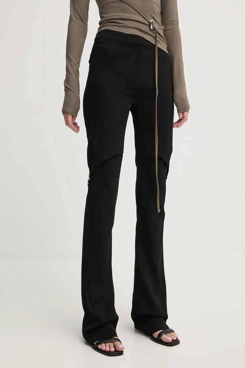 Heliot Emil pantaloni femei, culoarea negru, evazati, high waist, AW24.W.10.177.BLK01 Heliot Emil pantaloni femei, culoarea negru, evazati, high waist, AW24.W.10.177.BLK01