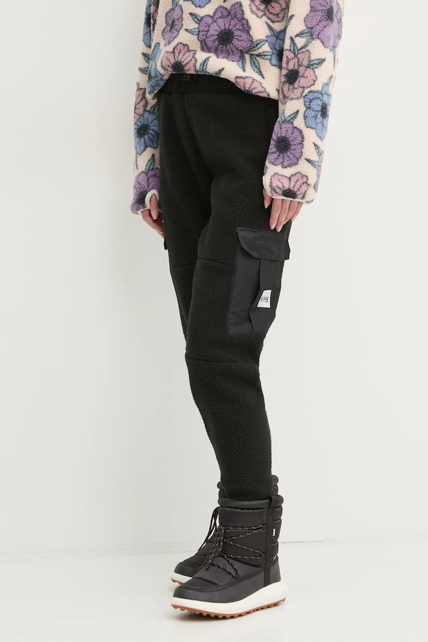 Eivy pantaloni sport Cargo Sherpa femei, culoarea negru, neted, A00316001 Eivy pantaloni sport Cargo Sherpa femei, culoarea negru, neted, A00316001