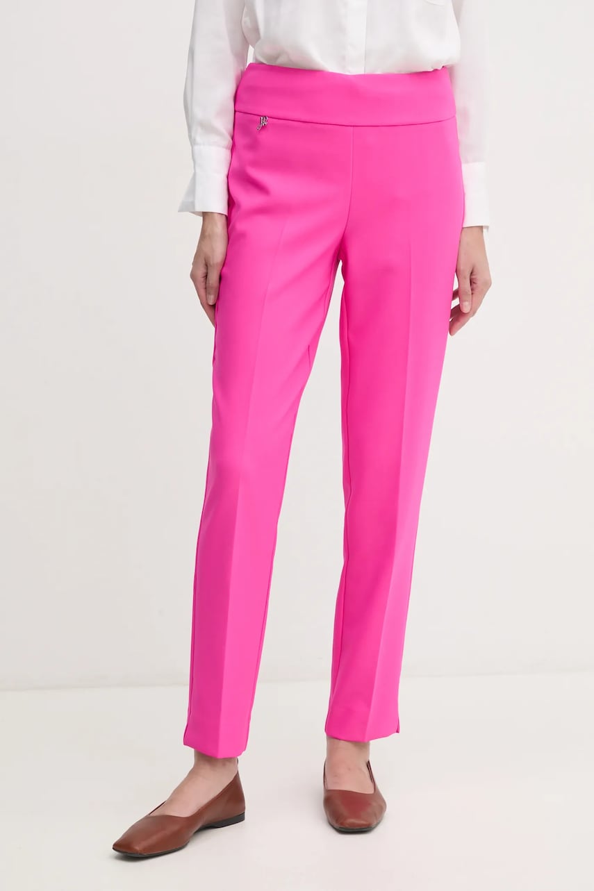 Joseph Ribkoff pantaloni femei, culoarea roz, fason tigareta, high waist, 241231 Joseph Ribkoff pantaloni femei, culoarea roz, fason tigareta, high waist, 241231