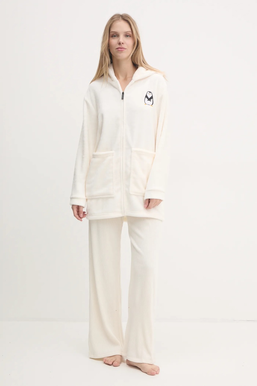 Παντελόνι φόρμας Abercrombie & Fitch χρώμα: μπεζ, KI147-4076 φωτογραφία