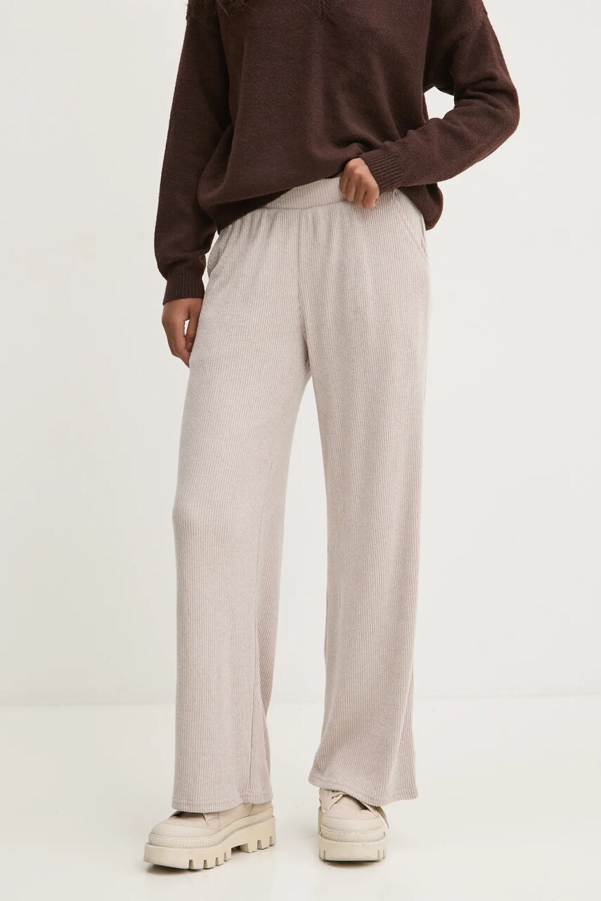 Hollister Co. pantaloni femei, culoarea maro, drept, high waist, KI346-4053