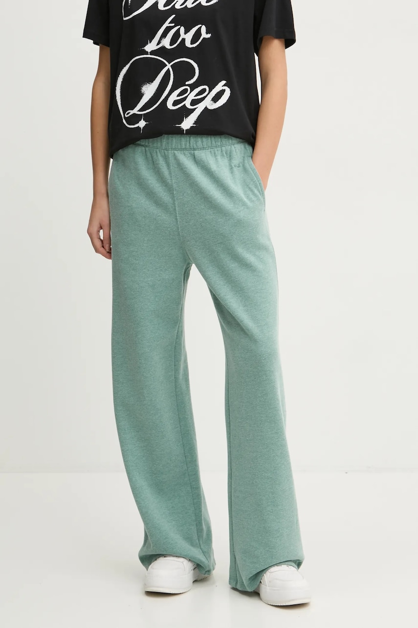 Hollister Co. pantaloni de trening culoarea verde, melanj, KI347-4151