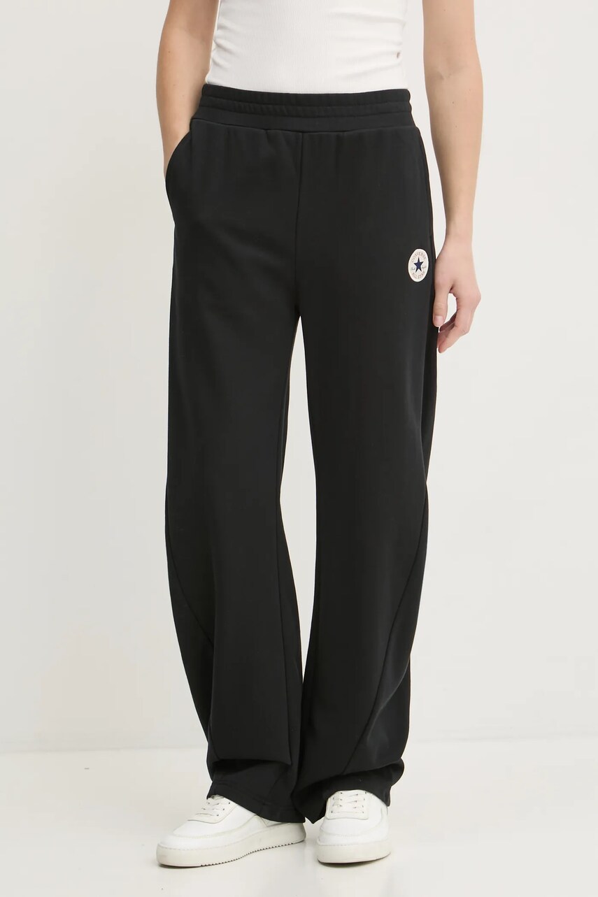 Converse pantaloni de trening culoarea negru, neted, 10027565-A01