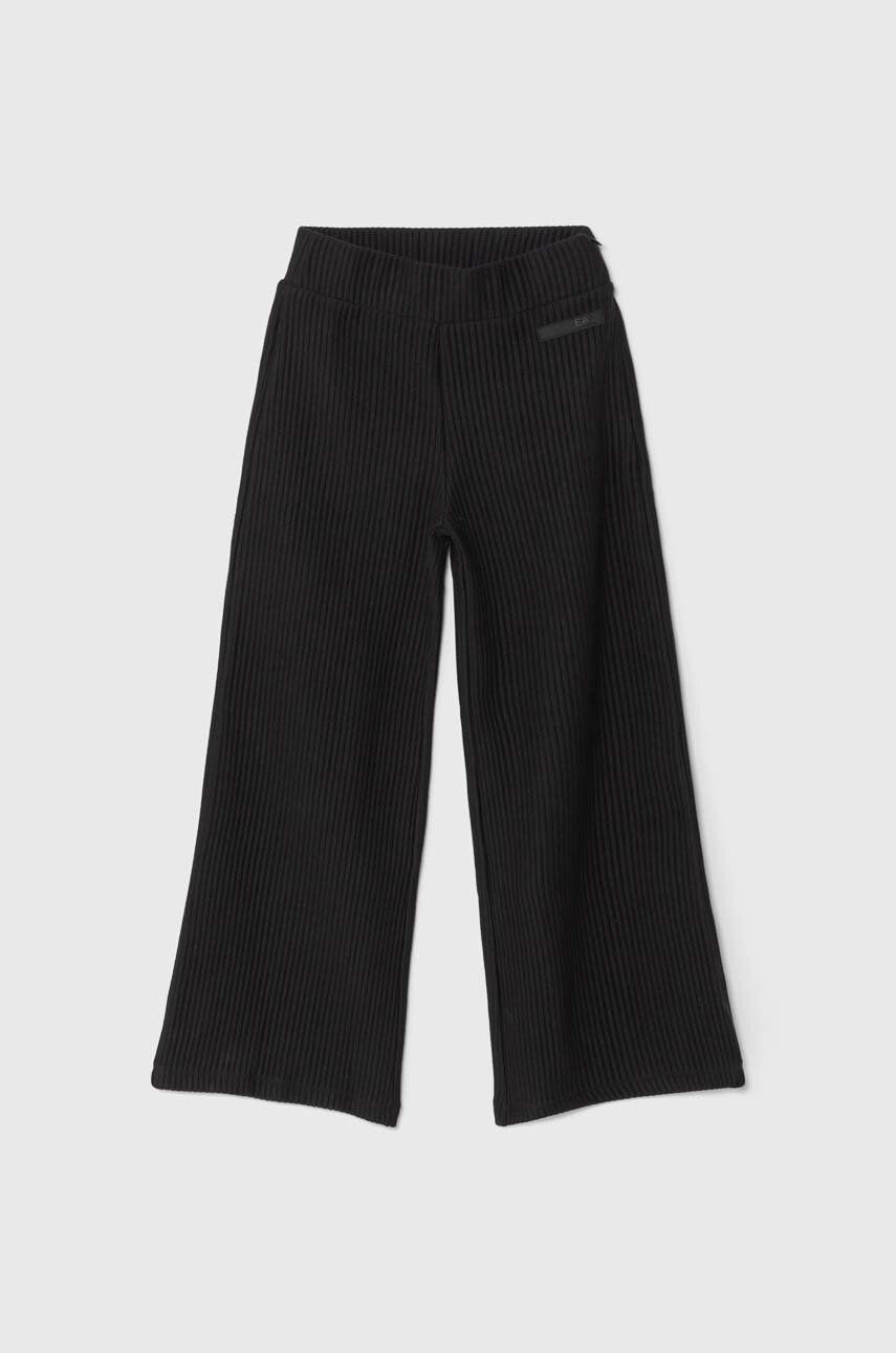 EA7 Emporio Armani pantaloni copii culoarea negru, neted, 6DFP11 FJZNZ
