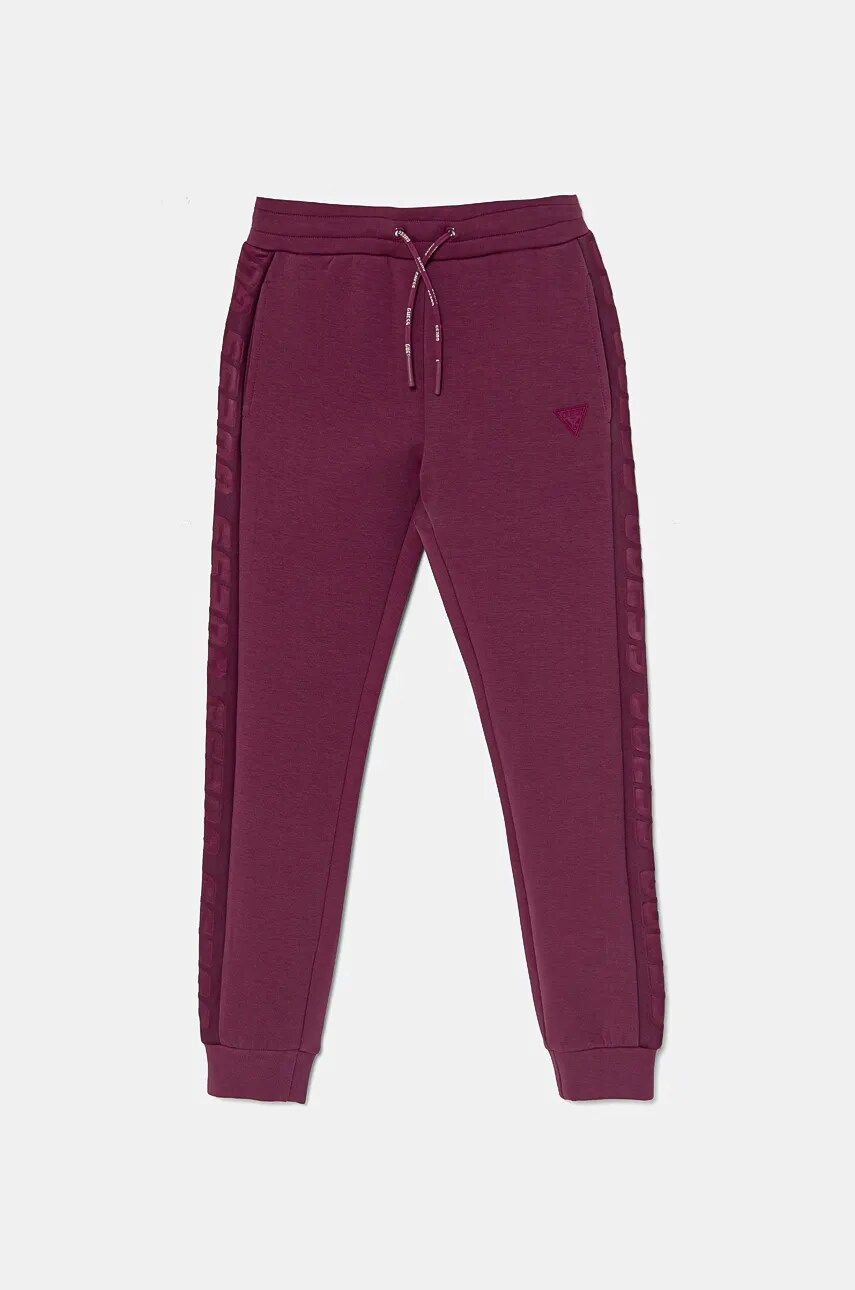 Levně Dětské tepláky Guess růžová barva, hladké, J2YQ24 FL03S
