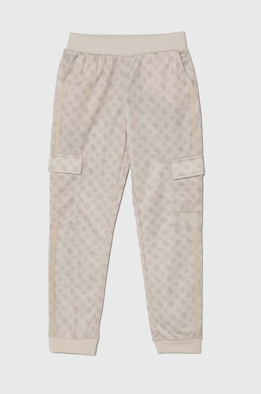 

Детски спортен панталон Guess в бежово с десен J4YB07 KCCI0, Бежов